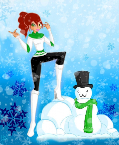 Aelita winter, обработка рисунка Flora In Bloom