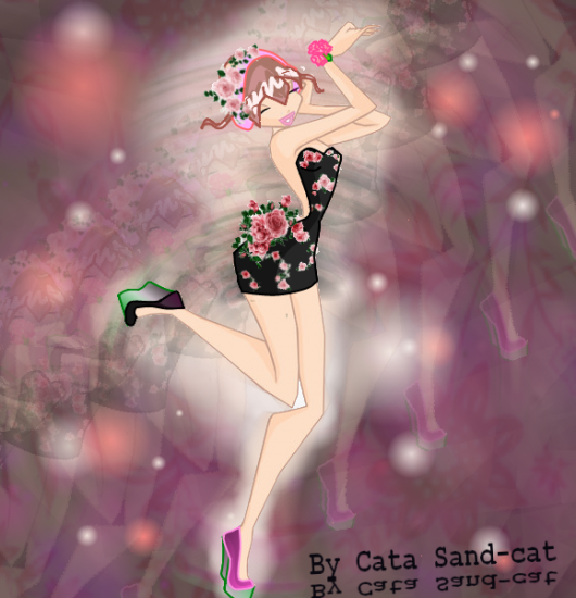 Платье с розами