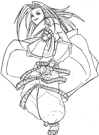 Раскраска шаман кинг Зик