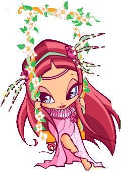 Пикси Аморе на качелях