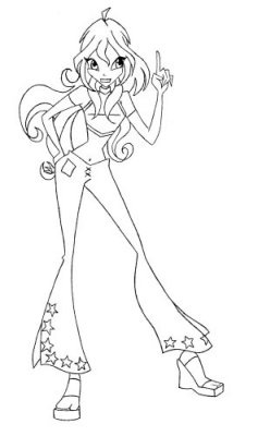 Раскраска Блум в Джинсах