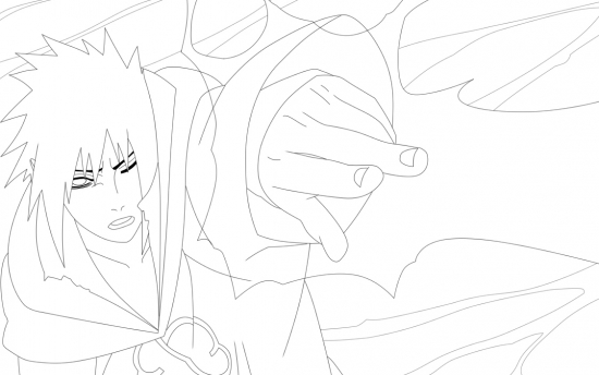 Раскраска Наруто: Саске