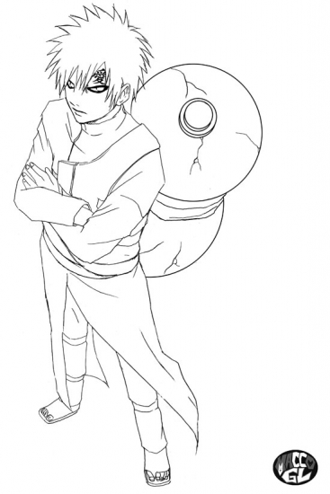 Раскраска Наруто: Гаара