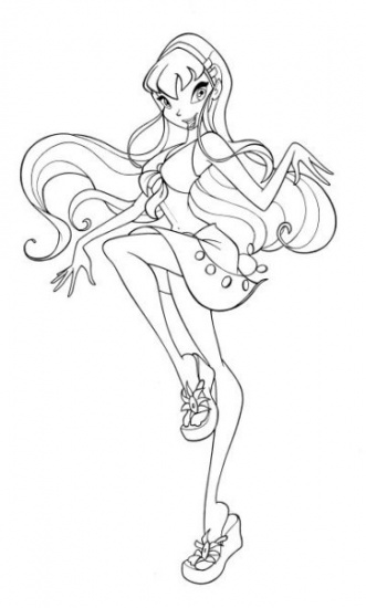 Раскраска Винкс Стелла