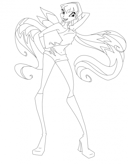 Стелла новая поза раскраска