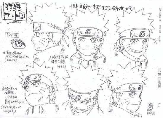 Голова Наруто с разных ракурсов