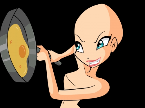 Манекен Винкс и сковорода