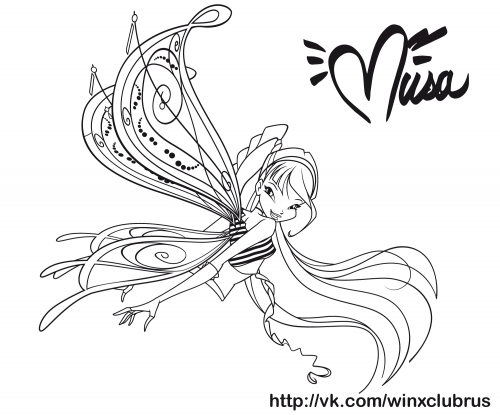 Раскраска Винкс Биливикс Муза