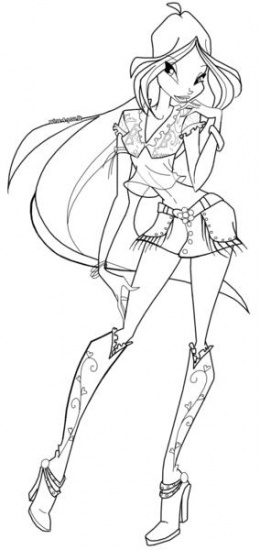 Раскраска Флора в ковбойском костюме