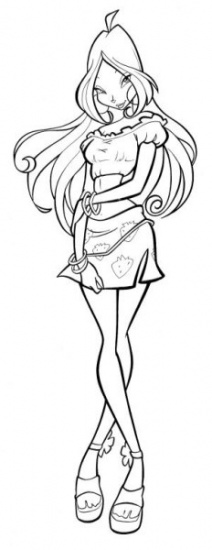 Раскраска Флора Винкс Клуб