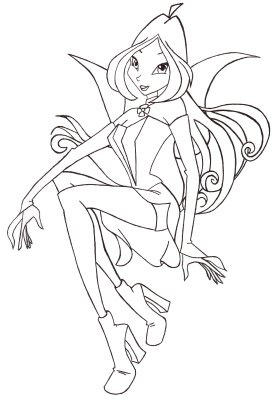 Раскраска Флора сидит