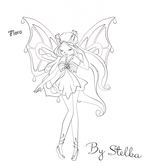 Раскраска Флора энчантикс