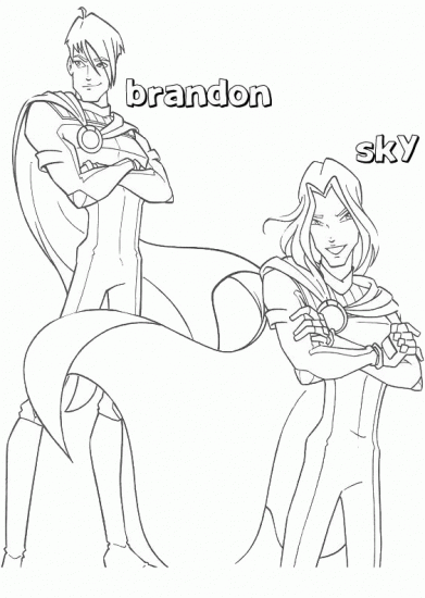 Раскраска Брендон и Скай