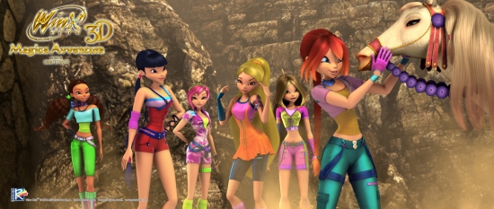 Винкс и Пег, кадр из фильма Winx 3d Magic Adventure