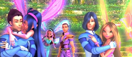 Винкс с парнями, скриншот из Волшебного Приключения Винкс