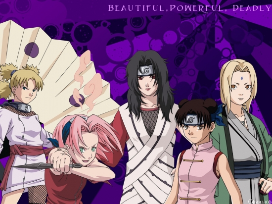 Темари,Сакура,Куренай,Тен-Тен и Цунаде