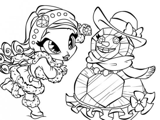 Чери со снеговиком, зимняя раскраска Поппикси