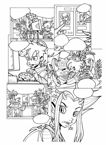 Комикс друзья ангелов для раскрашивания