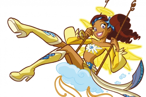 Ури Angel's Friends на качелях