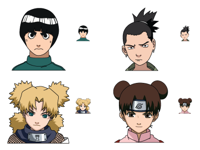 Ли,Шикамару,Темари и Тен-Тен