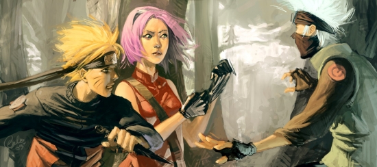 Наруто, Сакура и Какаши