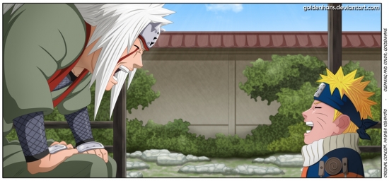 В воспоминаниях Наруто...Джирайя и маленький Наруто