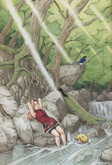 Команда Какаши на отдыхе