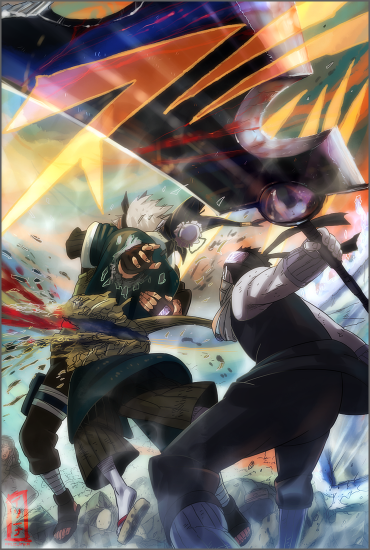 Какаши против Хаку и Забузы