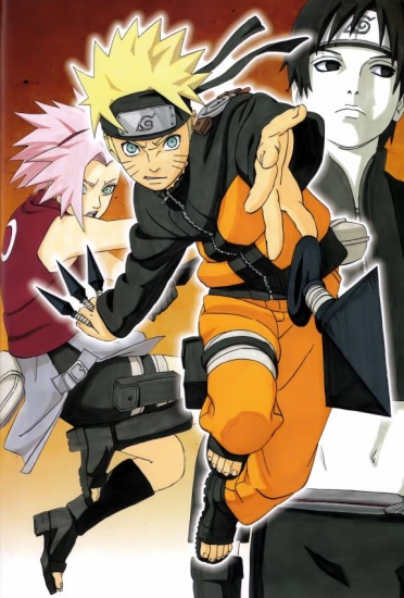 Сай, Сакура и Наруто