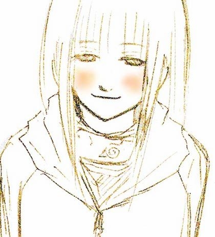 Скетч Хинаты мелками восковыми