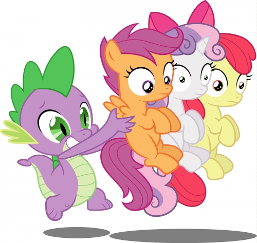 Спайк несет жеребят