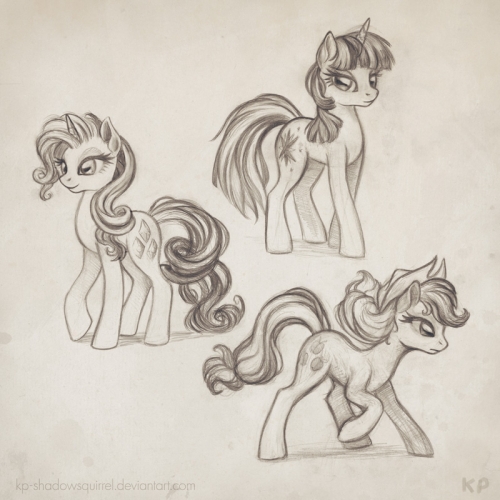 Красивые наброски пони