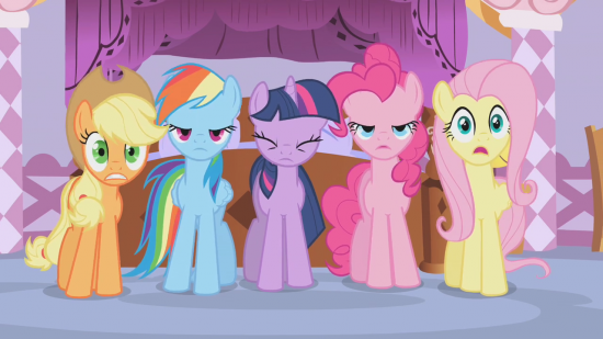 Удивление и шок на лицах пони