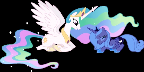 Селестия успокаивает Луну