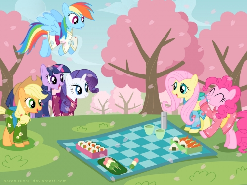 Пикник пони в Японии