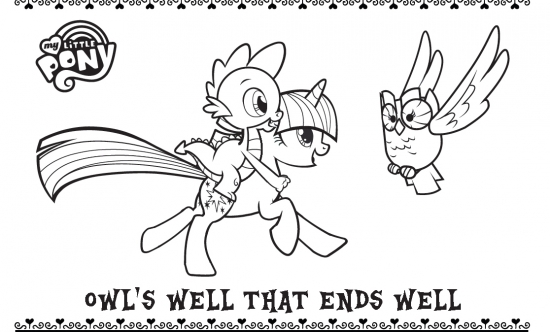 Твайлайт и Спайк раскраска