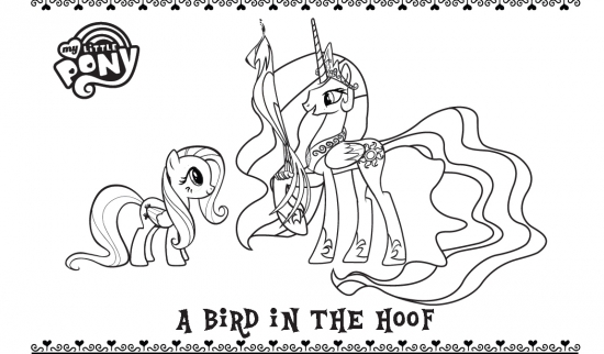 Принцесса Селестия и Флаттершай раскраска