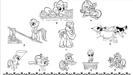 Раскраска задания для Эпплджек