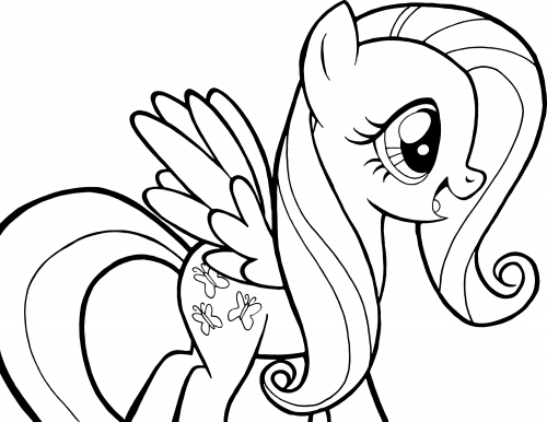 Раскраска Флаттершай