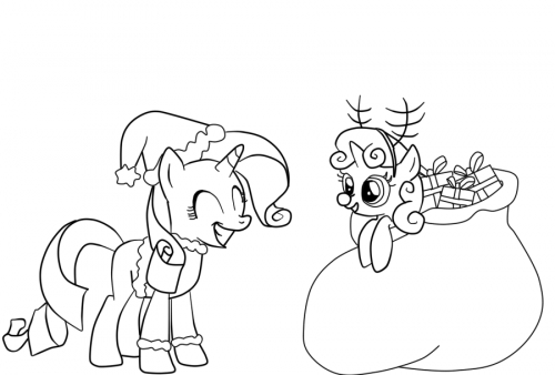 Раскраска Пони