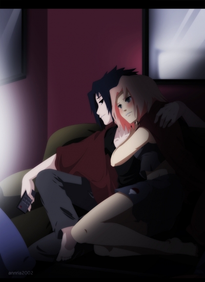 Саске и Сакура перед телеком