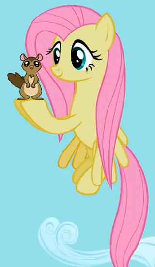 Пони Флаттершай и белочка