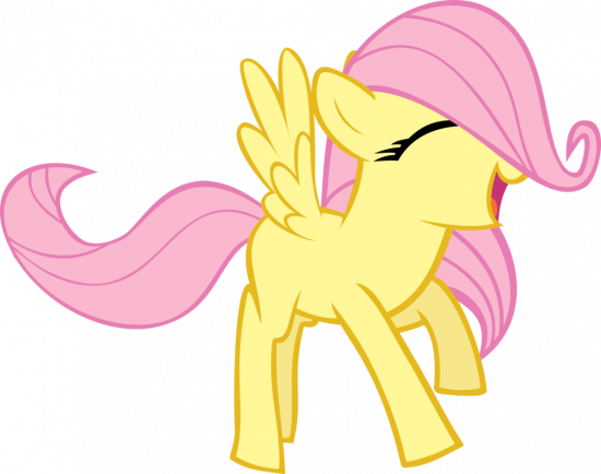 Маленькая Флаттершай радуется