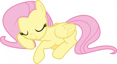 Пони Флаттершай сладко спит