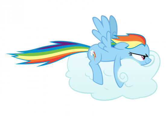 Рэйнбоу Дэш на облаке