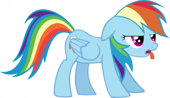 Радуга Дэш показывает язык