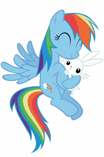 Rainbow Dash с кроликом Флаттершай