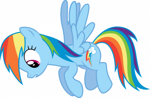 Рейнбоу Дэш смотрит вниз