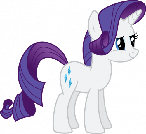 Пони Рарити хитро улыбается