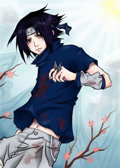 Саске с сюрикенами